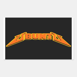 Adesivo Retangular Vinheta do logotipo do Ubuntu Rock Parody