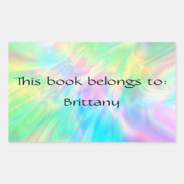 Adesivo Retangular Vinheta do Pastel Bookplate