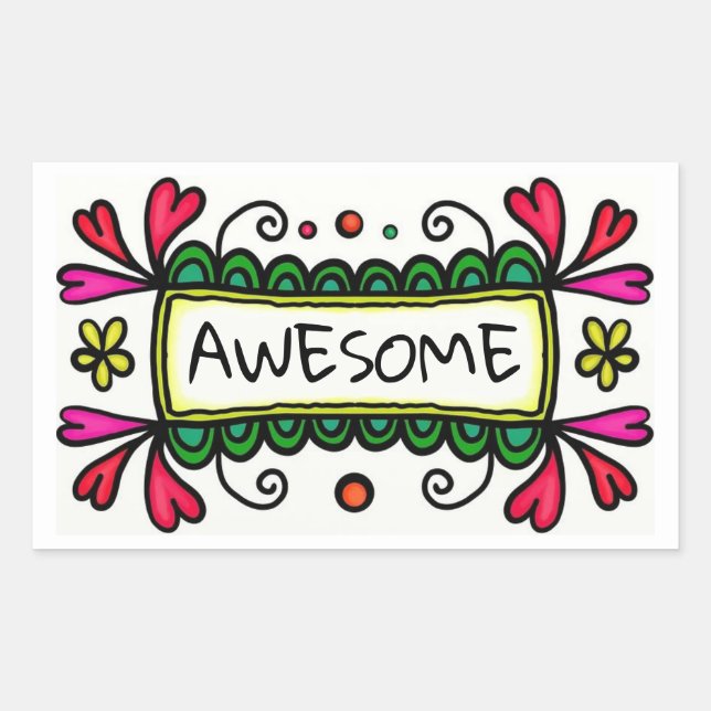 Adesivo Retangular Vinheta Escolar Incrível (Frente)