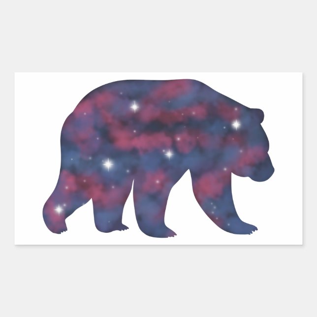 Adesivo Retangular Vinheta Escuro de Estirpe do Urso Cinza (Frente)