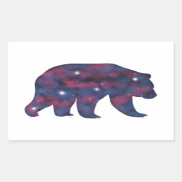Adesivo Retangular Vinheta Escuro de Estirpe do Urso Cinza