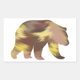 Adesivo Retangular Vinheta Grelha-Urso do Estilo Acrílico