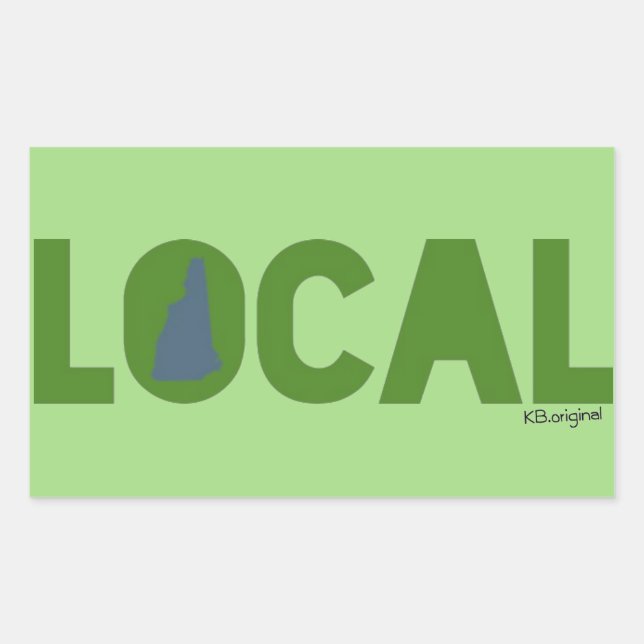 Adesivo Retangular vinheta local de New Hampshire (Frente)