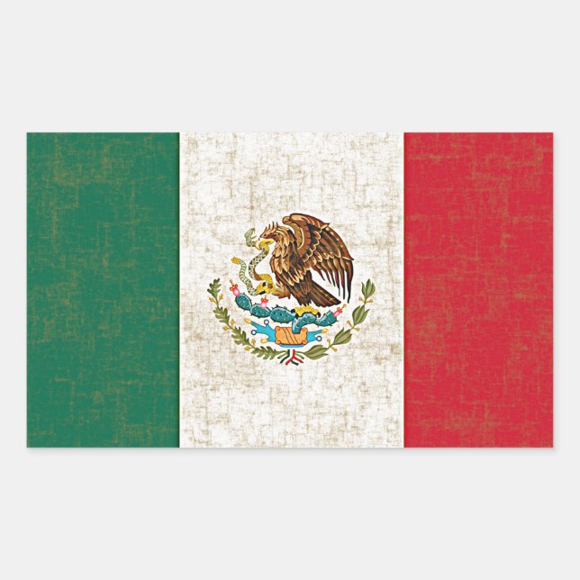 Adesivo Retangular Vinheta MEXICAN FLAG (Frente)