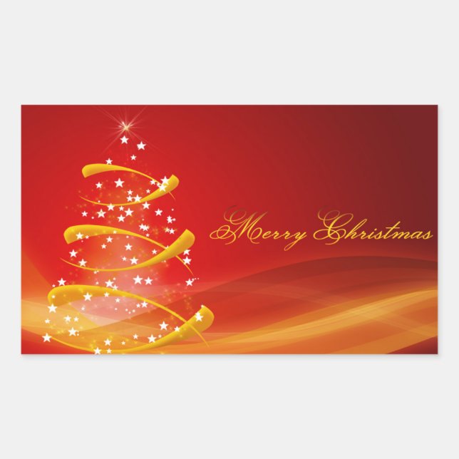 Adesivo Retangular Vinheta Natal/Árvore Natal (Frente)