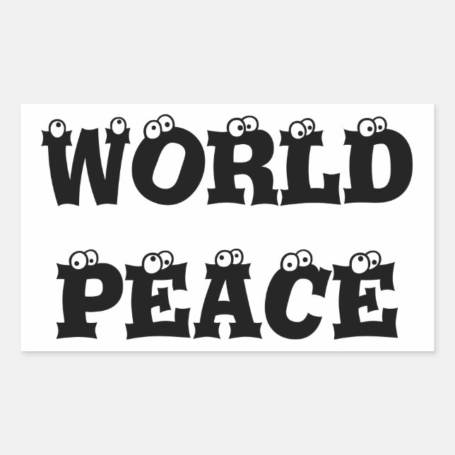 Adesivo Retangular Vinheta PAZ MUNDIAL (Frente)