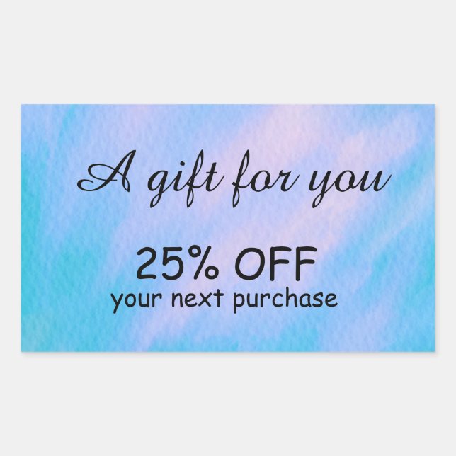 Adesivo Retangular Vinheta personalizada de caligrafia simples (Frente)