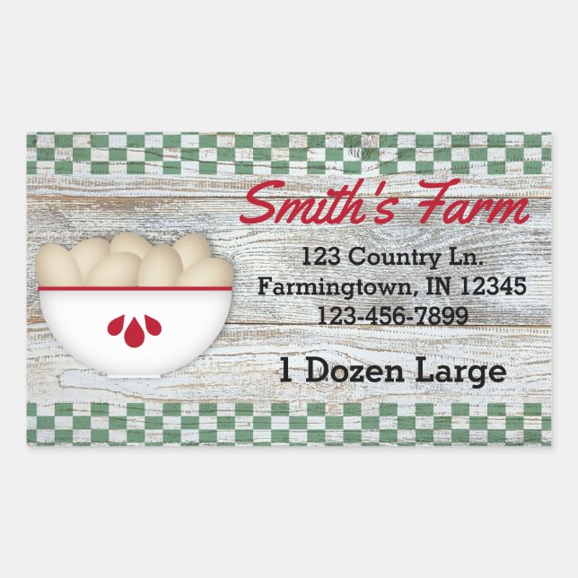 Adesivo Retangular Vinheta Personalizada de Ovos do País (Frente)