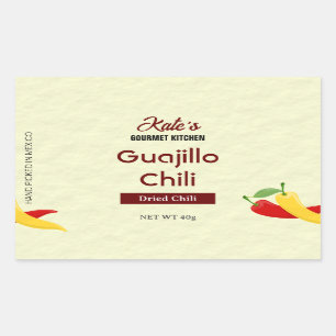 Adesivo Retangular Vinheta Personalizada De Produto Pimenta Guajillo