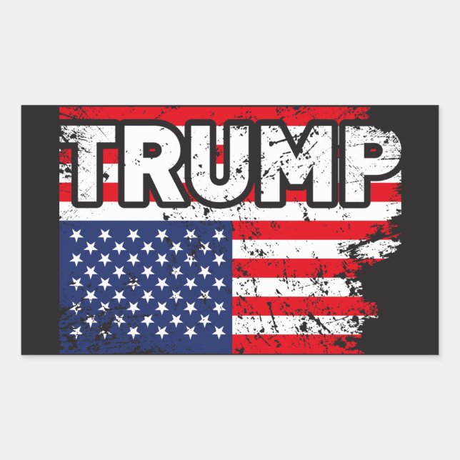 Adesivo Retangular Vinheta política Legal Trump USA Flag Sticker (Frente)