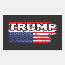 Adesivo Retangular Vinheta política Legal Trump USA Flag Sticker