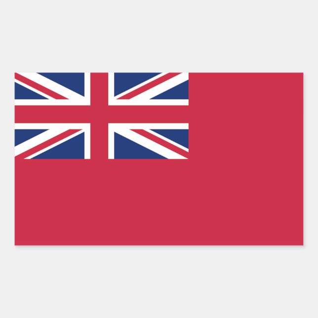 Adesivo Retangular Vinheta Red Ensign Marinho do Mercado Britânico (Frente)