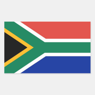 Adesivo Retangular Vinheta retangular com bandeira da África do Sul