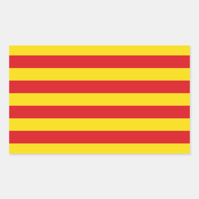 Adesivo Retangular Vinheta retangular com bandeira da Catalunha, Espa (Frente)