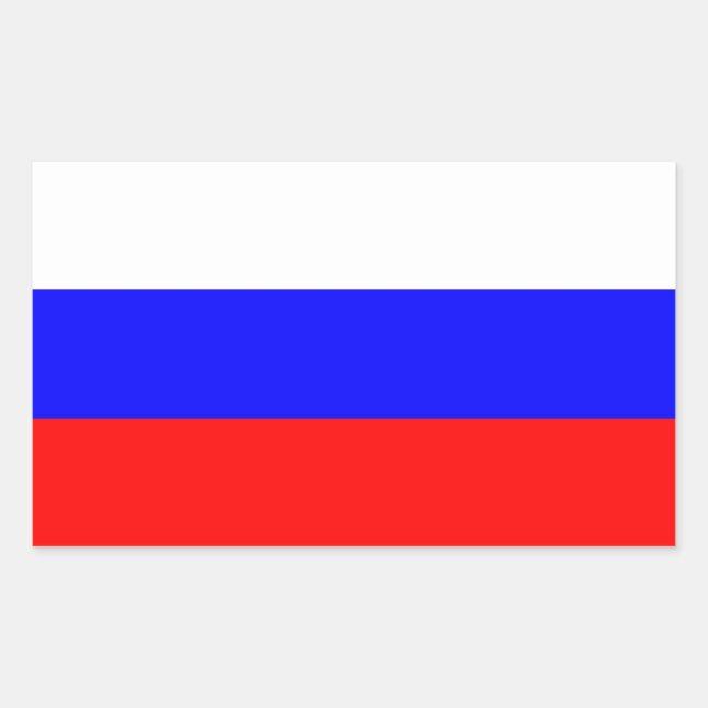 Adesivo Retangular Vinheta retangular com bandeira da Rússia (Frente)