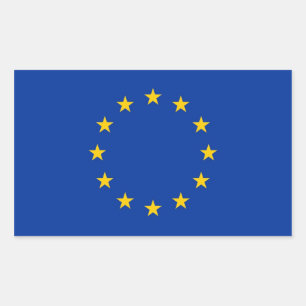 Adesivo Retangular Vinheta retangular com bandeira da União Europeia
