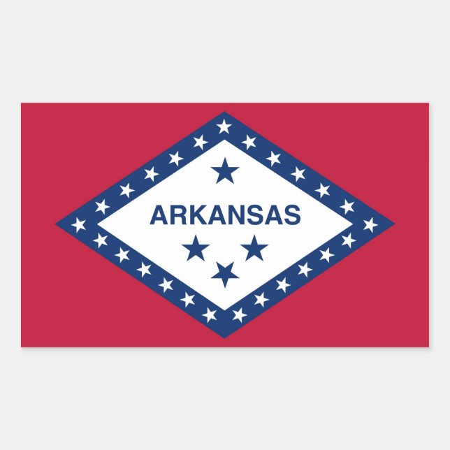Adesivo Retangular Vinheta retangular com bandeira de Arkansas, EUA (Frente)
