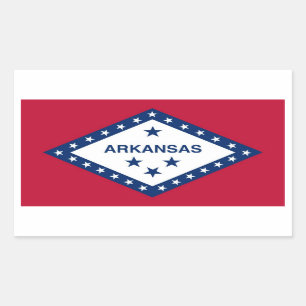 Adesivo Retangular Vinheta retangular com bandeira de Arkansas, EUA