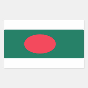 Adesivo Retangular Vinheta retangular com bandeira de Bangladesh