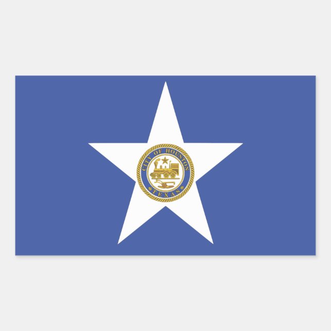 Adesivo Retangular Vinheta retangular com bandeira de Houston (Frente)