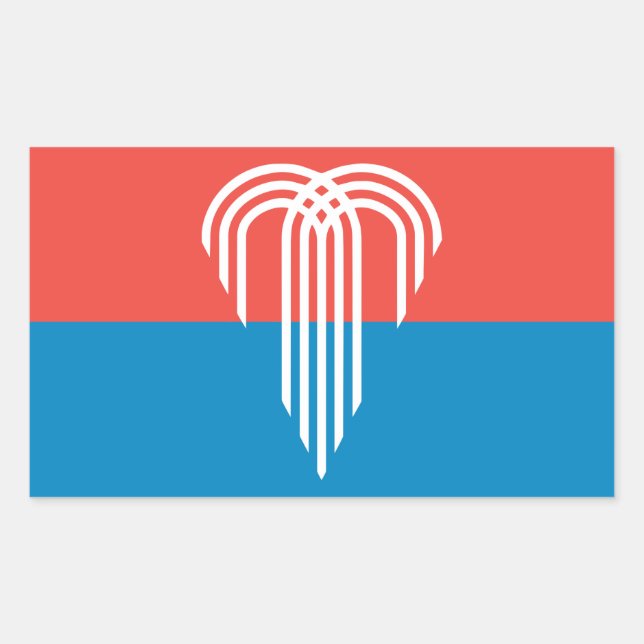 Adesivo Retangular Vinheta retangular com bandeira de Kansas City, EU (Frente)