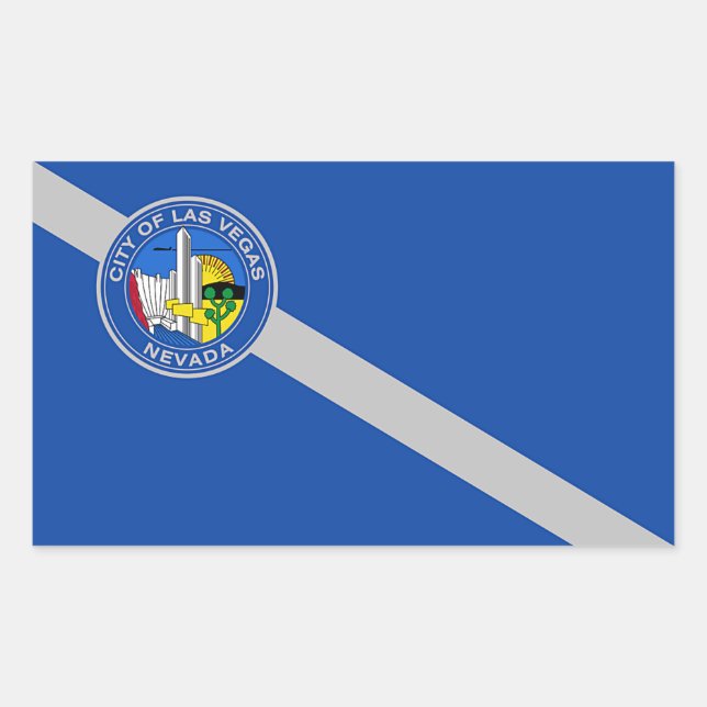 Adesivo Retangular Vinheta retangular com bandeira de Las Vegas, EUA (Frente)