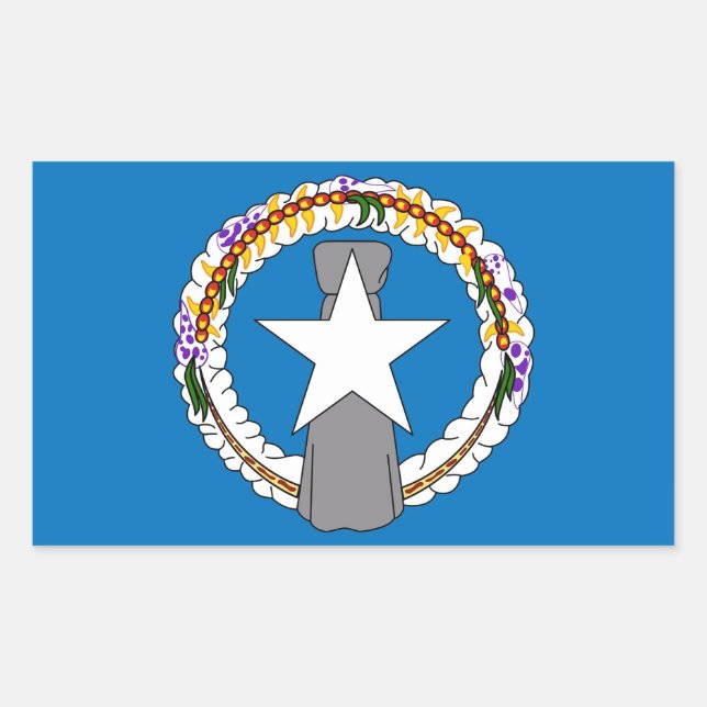 Adesivo Retangular Vinheta retangular com bandeira de Mariana Norte (Frente)