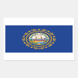 Adesivo Retangular Vinheta retangular com bandeira de New Hampshire