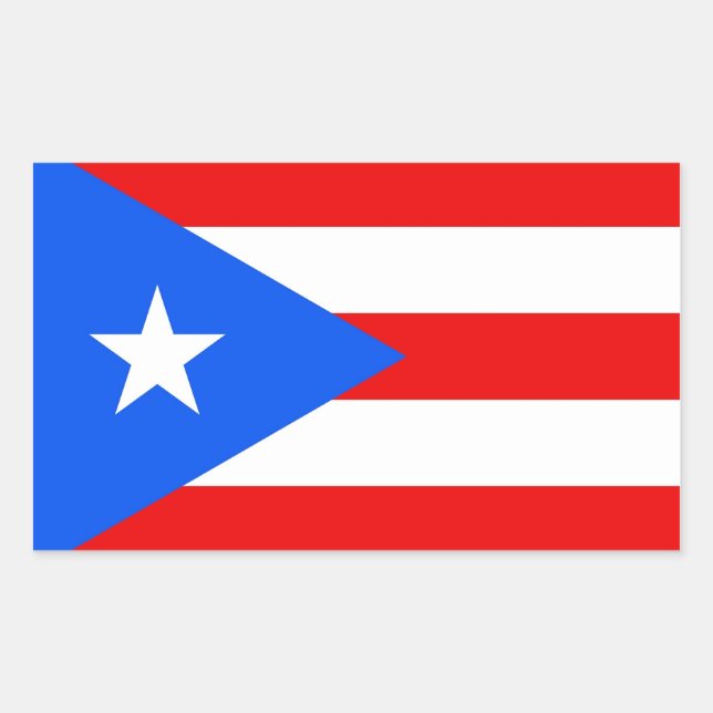 Adesivo Retangular Vinheta retangular com bandeira de Porto Rico, EUA (Frente)