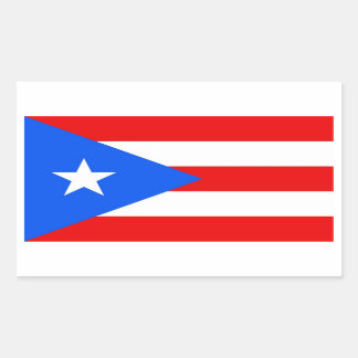 Adesivo Retangular Vinheta retangular com bandeira de Porto Rico, EUA