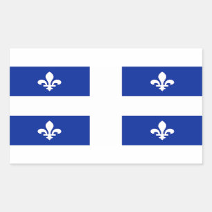Adesivo Retangular Vinheta retangular com bandeira de Quebec, Canadá