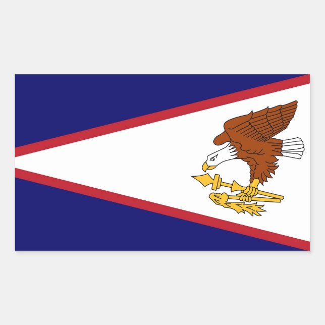 Adesivo Retangular Vinheta retangular com bandeira de Samoa Americana (Frente)