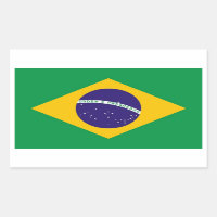 Vinheta retangular com bandeira do Brasil