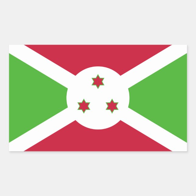 Adesivo Retangular Vinheta retangular com bandeira do Burundi (Frente)