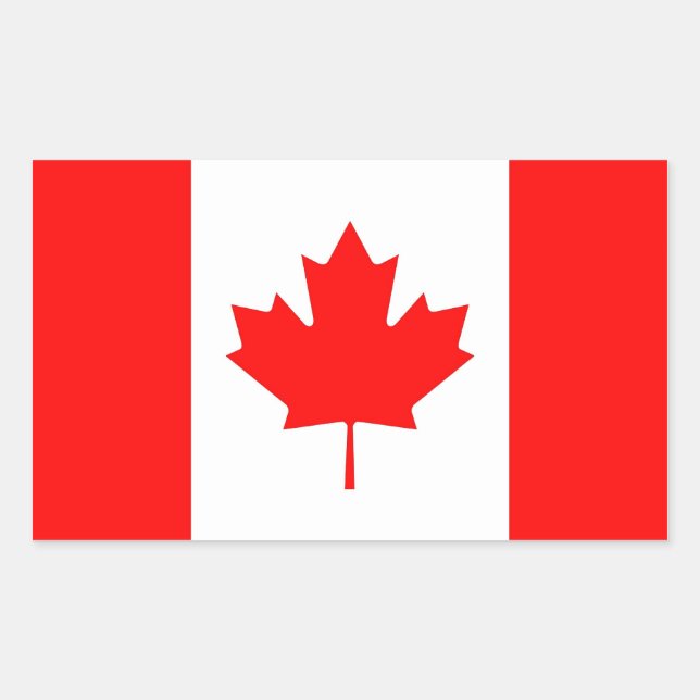 Adesivo Retangular Vinheta retangular com bandeira do Canadá (Frente)