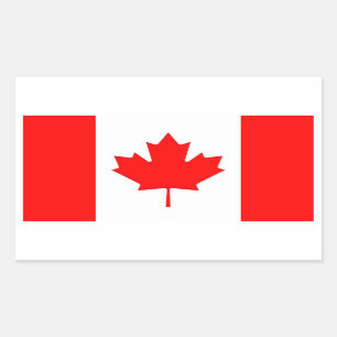 Adesivo Retangular Vinheta retangular com bandeira do Canadá