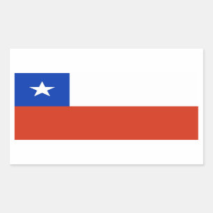 Adesivo Retangular Vinheta retangular com bandeira do Chile
