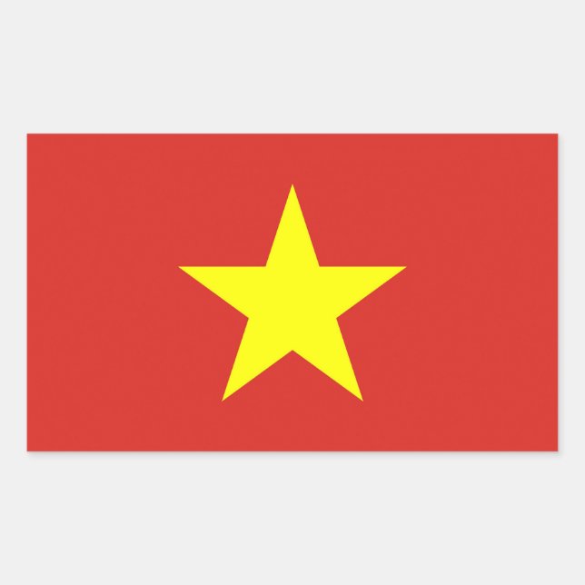 Adesivo Retangular Vinheta retangular com bandeira do Vietname (Frente)