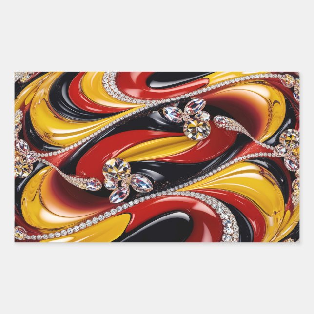 Adesivo Retangular Vinheta retangular com cores belgas (Frente)