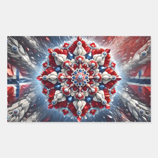 Adesivo Retangular Vinheta retangular com cores norueguesas (Frente)