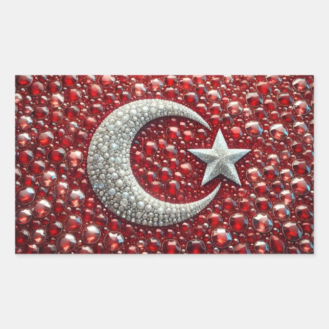 Adesivo Retangular Vinheta retangular com cores turcas (Frente)