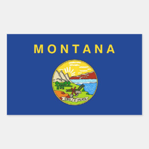 Adesivo Retangular Vinheta retangular com Flag of Montana, EUA