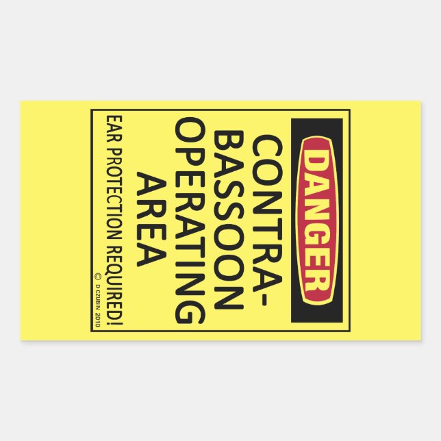 Adesivo Retangular Vinheta Retangular de Área de Funcionamento Contra (Frente)