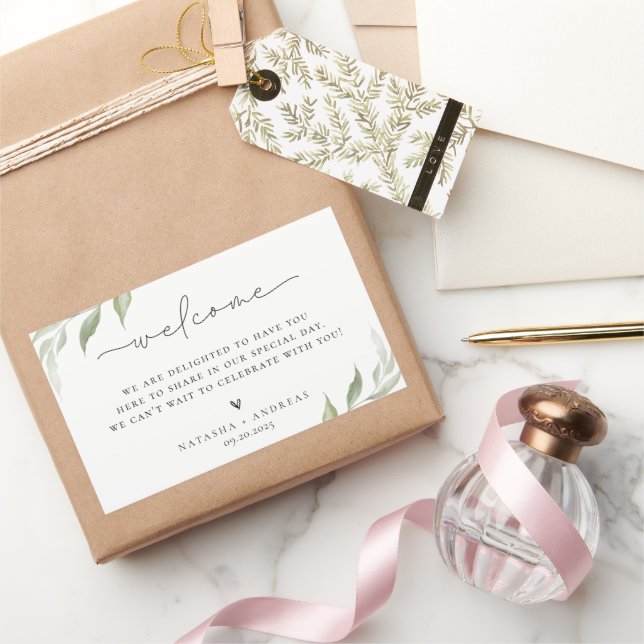 Adesivo Retangular Vinheta retangular de boas-vindas da floresta selv (Presentear)