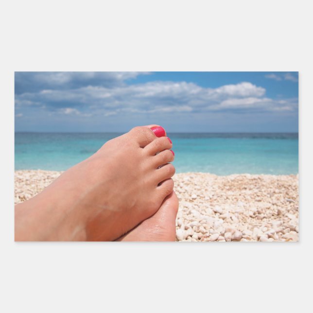 Adesivo Retangular Vinheta retangular de férias de Verão (Frente)