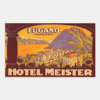 Adesivo Retangular Vinheta retangular de Hotel Meister Lugano Paradis
