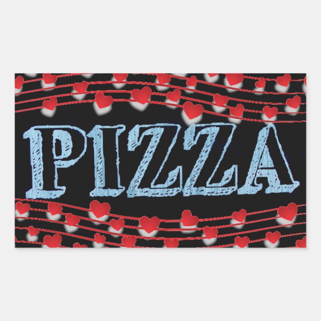 Adesivo Retangular Vinheta retangular de pizza (Frente)