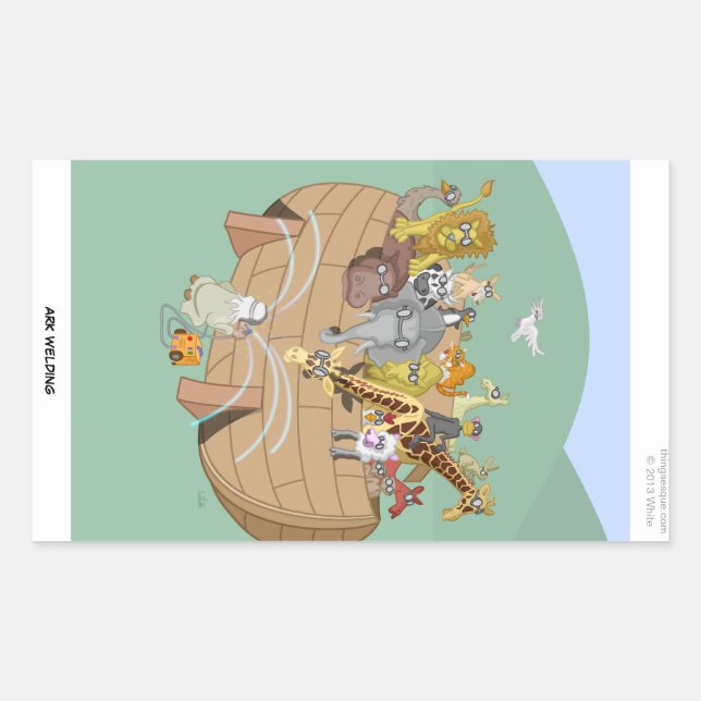 Adesivo Retangular Vinheta retangular de solda de arcos (Frente)