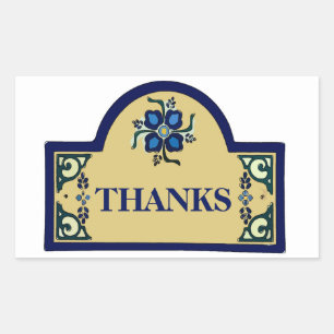 Adesivo Retangular Vinheta Retangular de Texto de Alteração de Sina