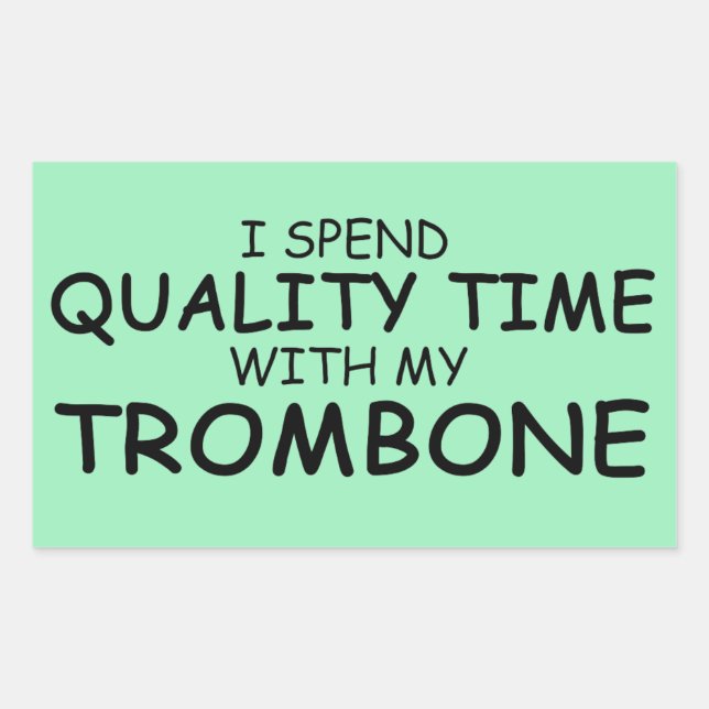 Adesivo Retangular Vinheta retangular de trombone de qualidade (Frente)